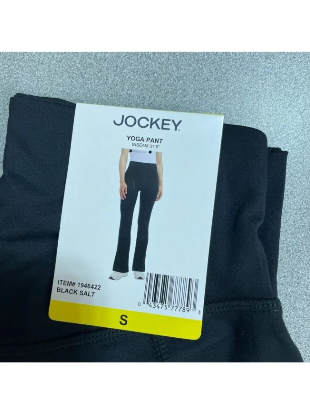 NWT Jockey Women's S Yoga Pant Black Salt High Waist Side Pockets B1486